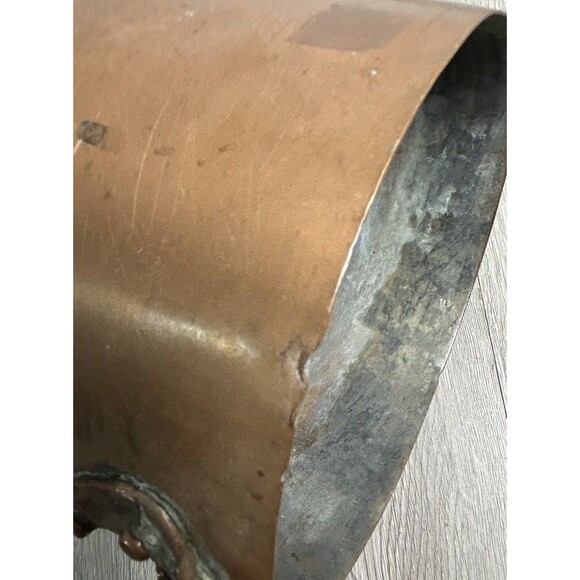 Antique Copper Cookware Sauce Pot Pan Tinned Copper Hand Wrought 6.5” - Picture 11 of 16